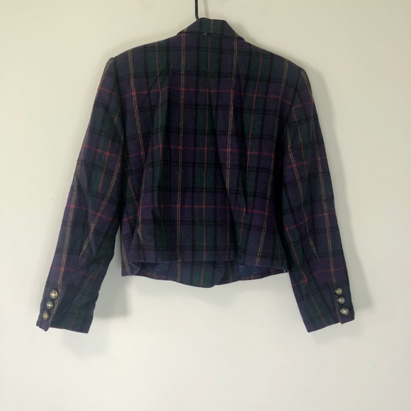 Vintage Amanda Smith Clueless Plaid Wool Made in USA Blazer Jacket Sz M - Picture 2 of 7